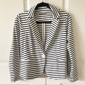 Olivia Moon  black and white/ivory striped blazer